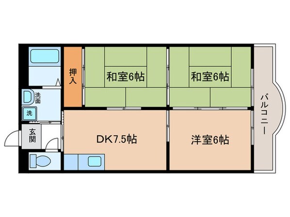 第３西垣ハイツの物件間取画像